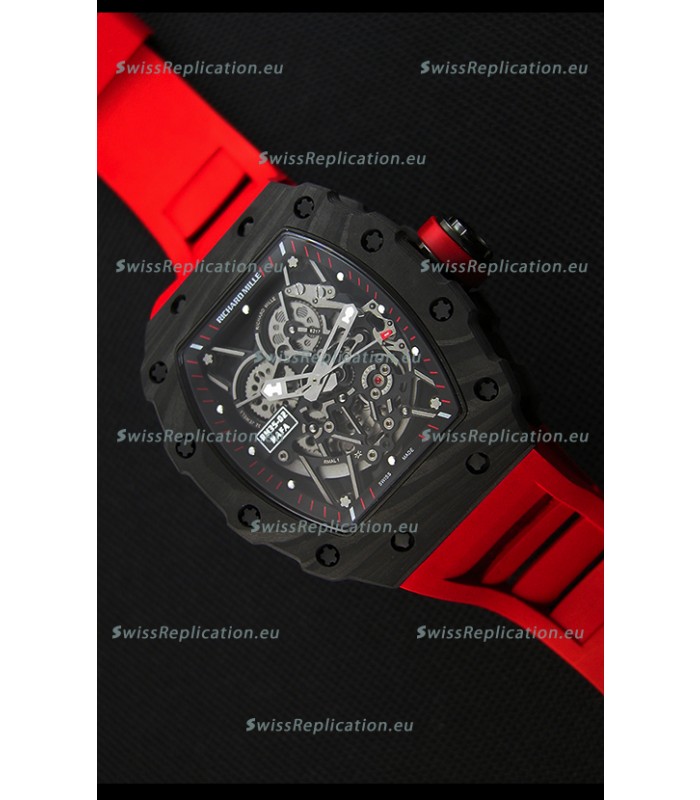 Richard Mille RM35-2 Rafael Nadal Forged Carbon Case with Red Strap