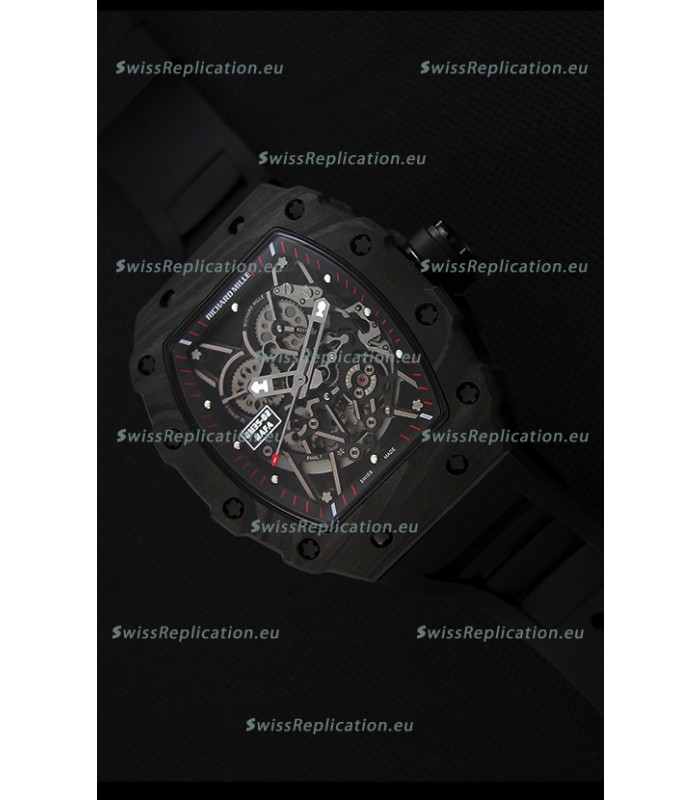 Richard Mille RM35-2 Rafael Nadal Forged Carbon Case with Black Strap