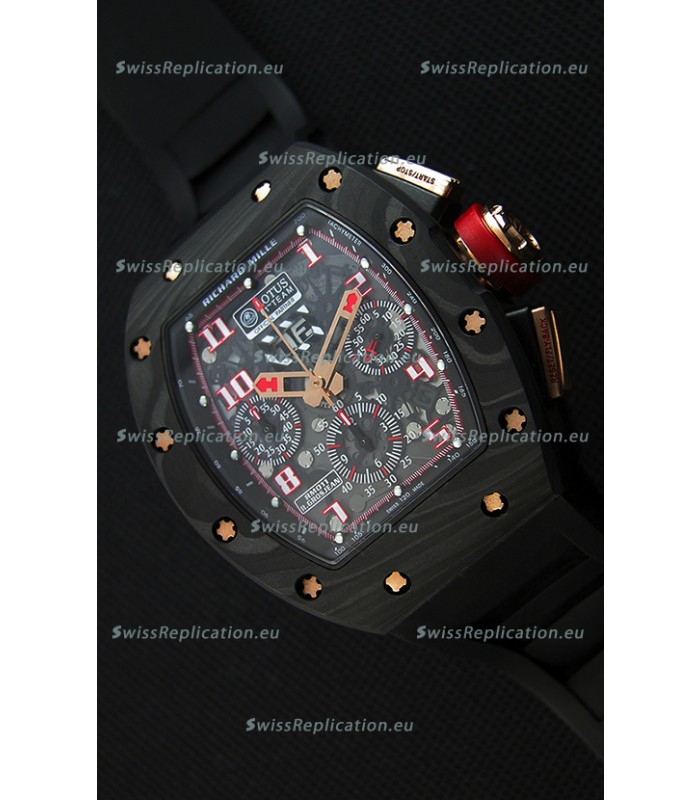Richard Mille RM011 Romain Grosjean Lotus F1 Edition Forged Carbon Case Swiss Watch 