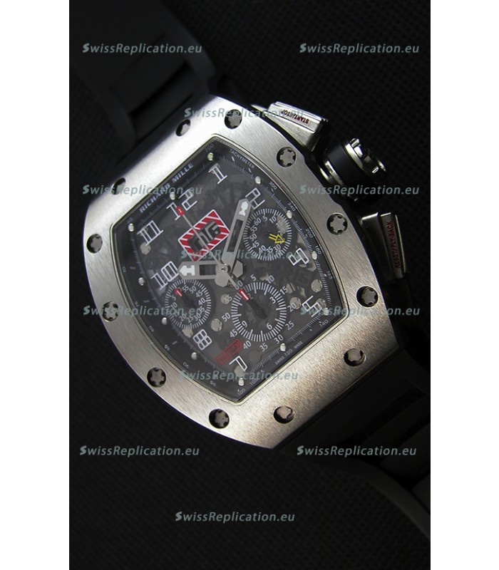 Richard Mille RM011-FM Felipe Massa One Piece Titanium Case Watch in Black Strap