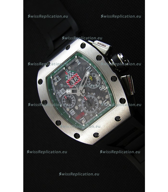 Richard Mille RM011-FM Felipe Massa One Piece Titanium Case Watch in Black Strap