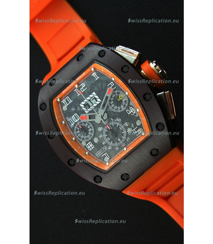 Richard Mille RM011-FM Felipe Massa One Piece Ceramic Case Watch in Orange Strap