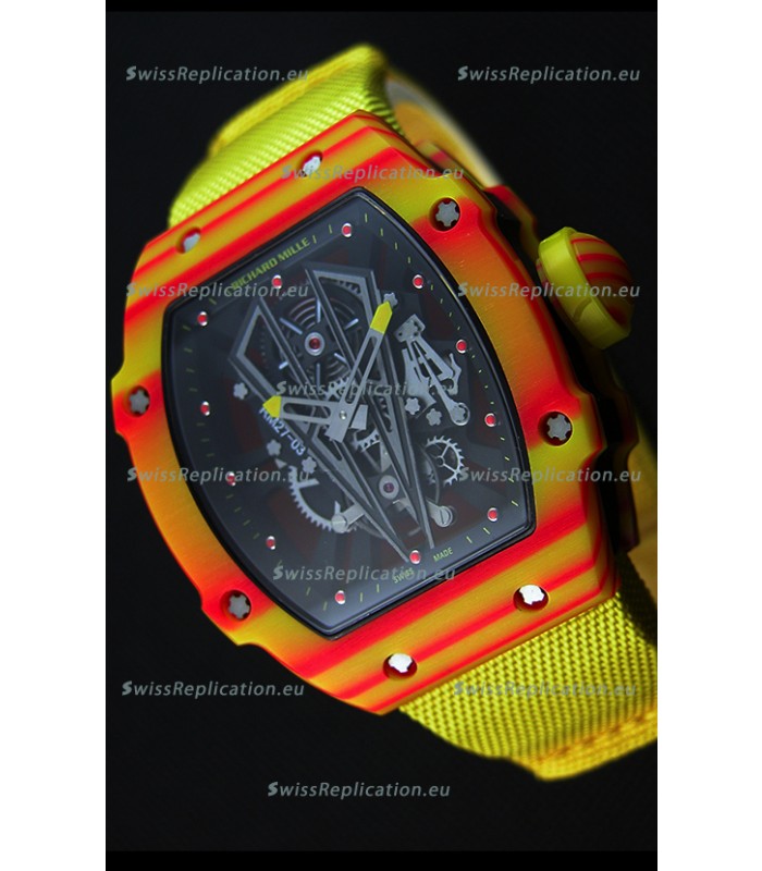 Richard Mille 27-03 Tourbillon Rafael Nadal Forged Carbon Swiss Replica Watch 