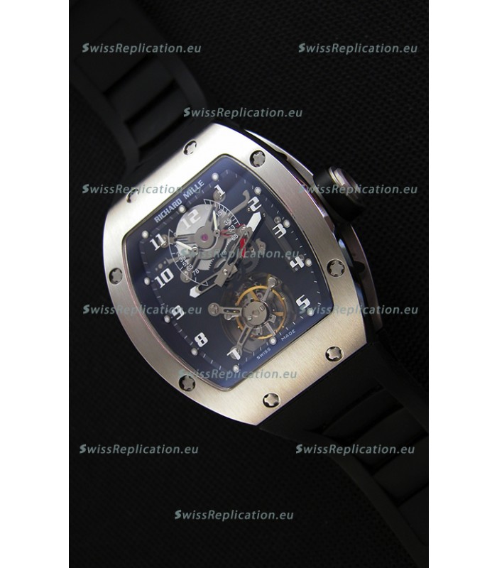 Richard Mille RM001 Evolution Tourbillon Swiss Replica Watch with Brushed Steel Case