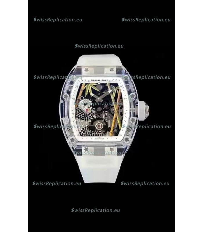 Richard Mille RM26-01 Tourbillon Panda Transparent Sapphires Casing Watch - Super Clone Replica