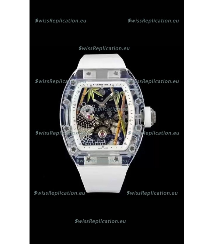 Richard Mille RM26-01 Tourbillon Panda Transparent Sapphires Casing Watch - Super Clone Replica