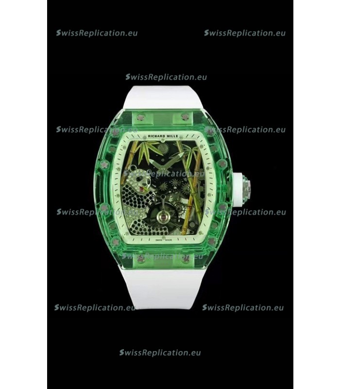 Richard Mille RM26-01 Tourbillon Panda Transparent Sapphires Casing Watch - Super Clone Replica