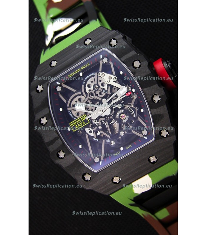 Richard Mille RM35-02 Rafael Nadal Forged Carbon Case with Camouflage Rubber Strap 
