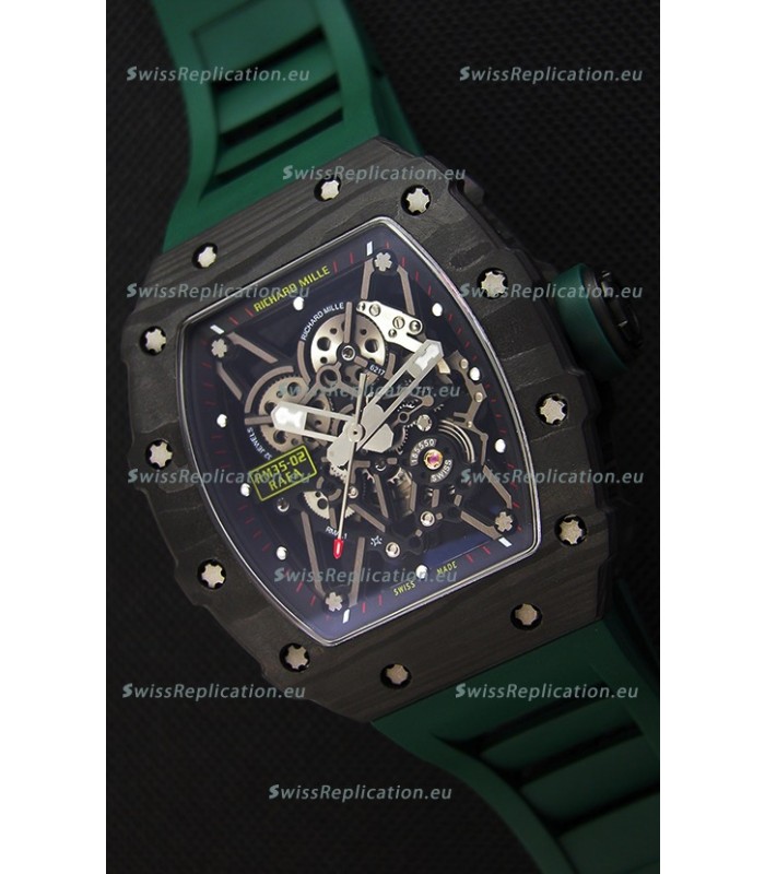 Richard Mille RM35-02 Rafael Nadal Forged Carbon Case with Green Strap 