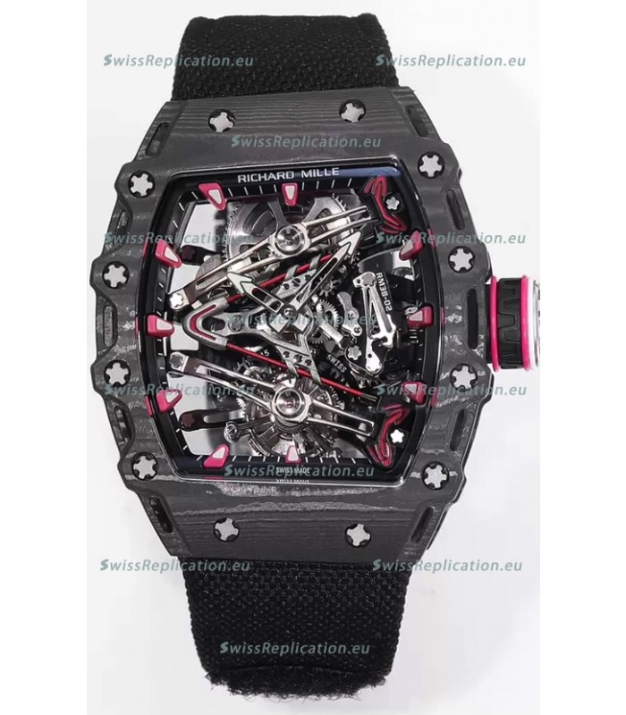 Richard Mille RM38-02 Carbon Casing Bubba Watson Black Nylon Tourbillon Movement 1:1 Mirror Replica