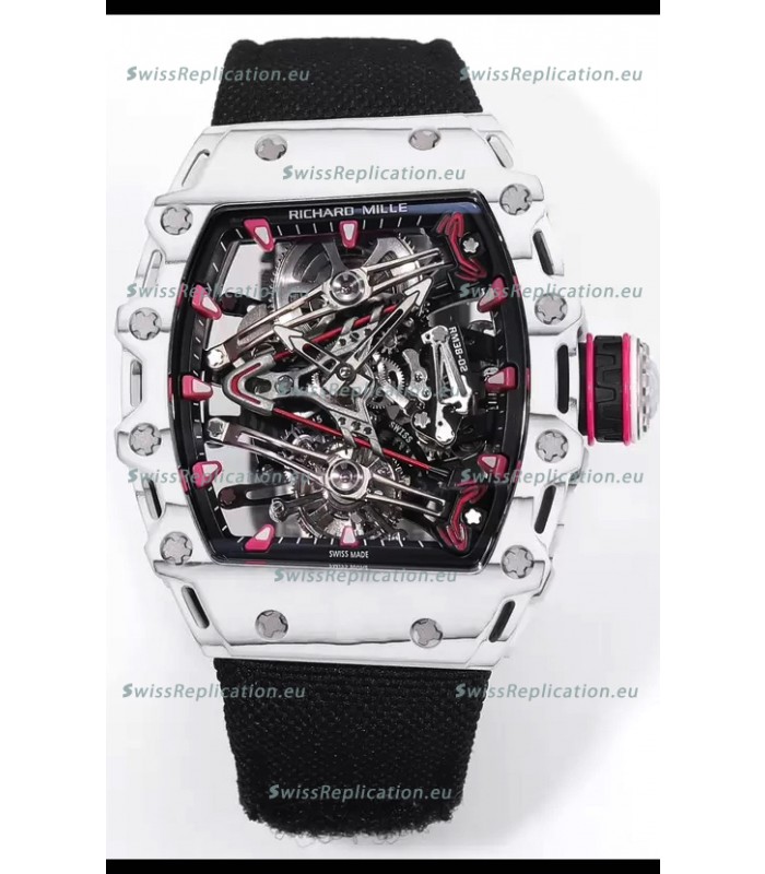 Richard Mille RM38-02 White Carbon Bubba Watson Black Nylon Tourbillon Movement 1:1 Mirror Replica