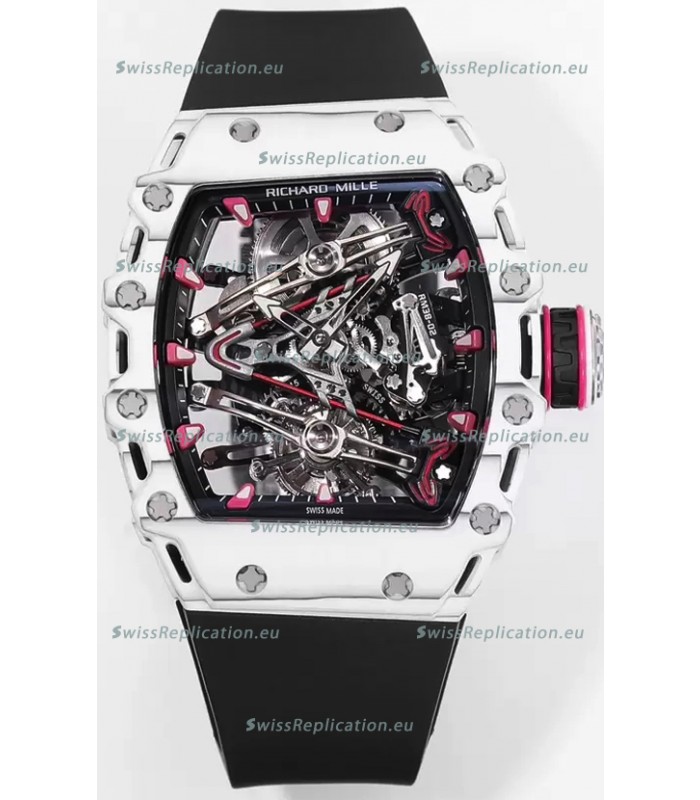 Richard Mille RM38-02 White Carbon Bubba Watson Black Rubber Tourbillon Movement 1:1 Mirror Replica
