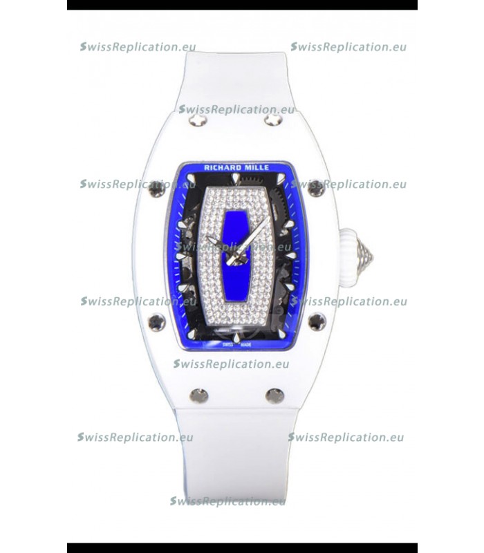 Richard Mille RM007 White Ceramic Blue Dial Automatic Superclone Swiss Replica Watch