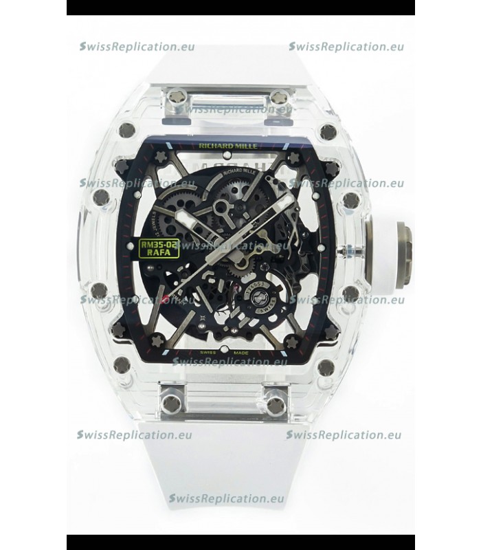 Richard Mille RM35-02 Rafael Nadal Transparent Sapphires Casing with Genuine Tourbillon Super Clone Watch