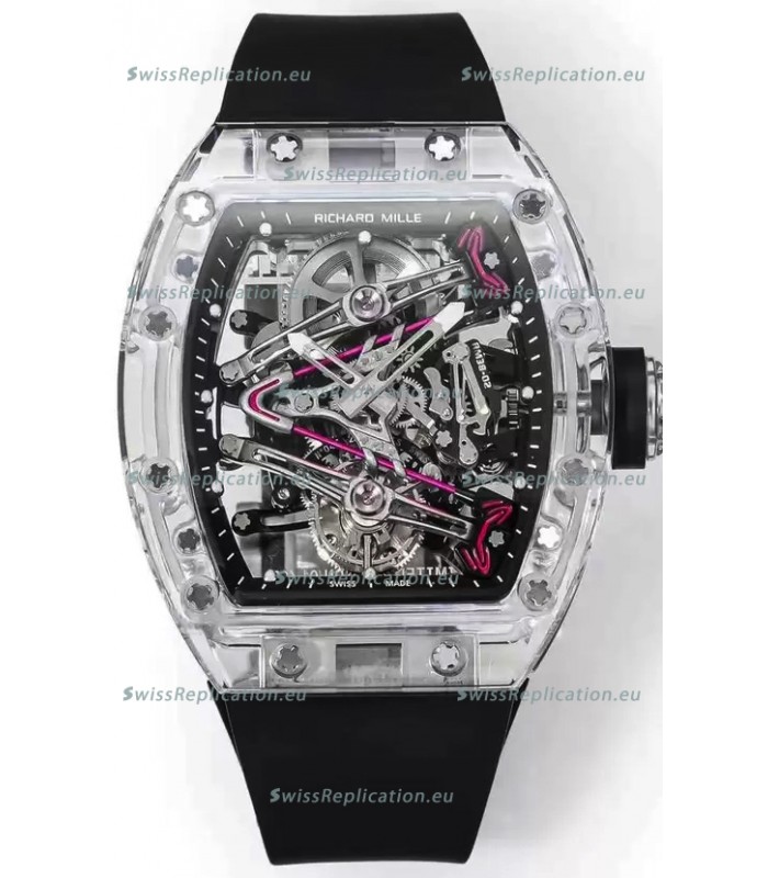 Richard Mille RM38-02 Sapphires Bubba Watson Black Rubber Tourbillon Movement 1:1 Mirror Replica