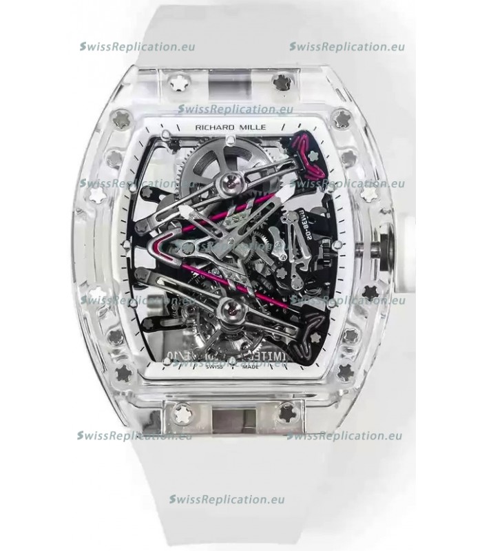 Richard Mille RM38-02 Sapphires Bubba Watson White Rubber Tourbillon Movement 1:1 Mirror Replica