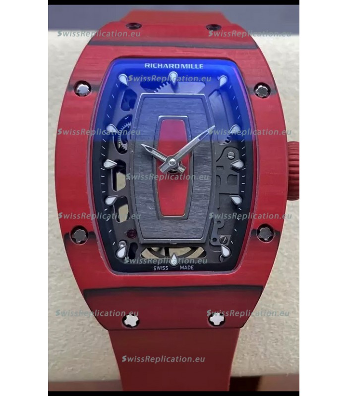 Richard Mille RM07 Red Carbon Casing 1:1 Superclone Swiss Replica Watch 