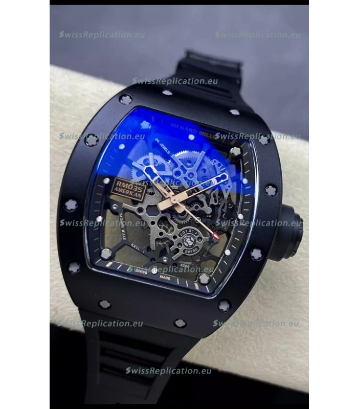 Richard Mille RM035 AMERICAS Black DLC & Rose Gold Casing 1:1 Swiss Replica Watch 
