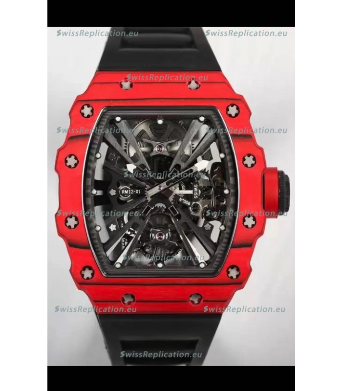 Richard Mille RM12-01 Carbon Fiber Case Genuine Tourbillon Movement 1:1 Mirror Replica Watch