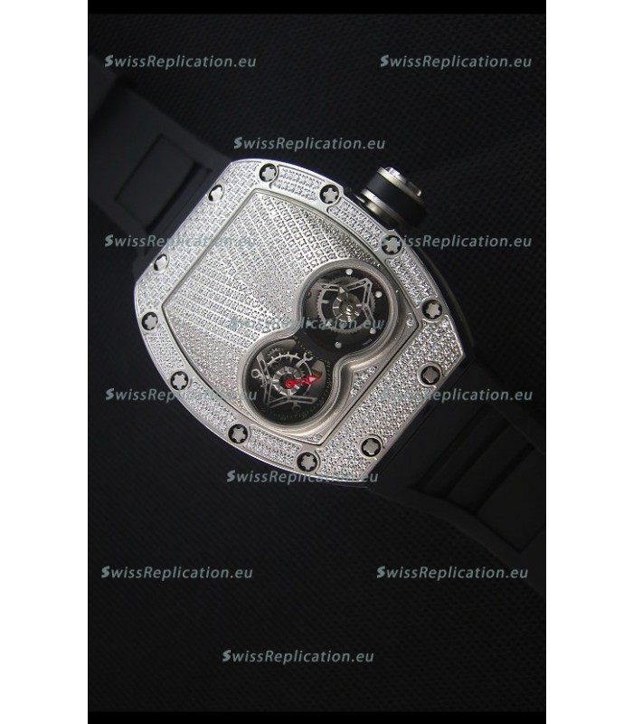 Richard Mille RM053 Tourbillon Pablo Mac Donough Swiss Replica Watch in Titanium Case Black Strap
