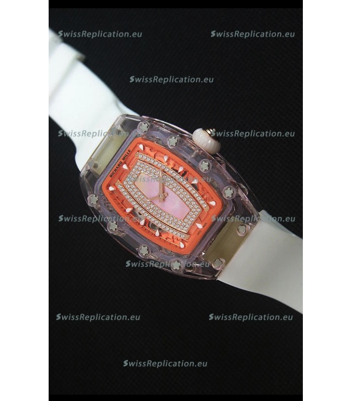 Richard Mille RM07-02 Sapphir Ladies Swiss Replica Watch in Pink Pearl Dial 