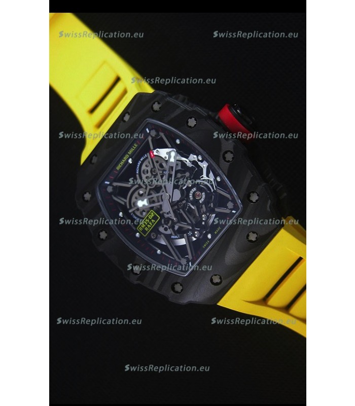 Richard Mille RM035-2 Rafael Nadal Forged Carbon Case with Yellow Rubber Strap