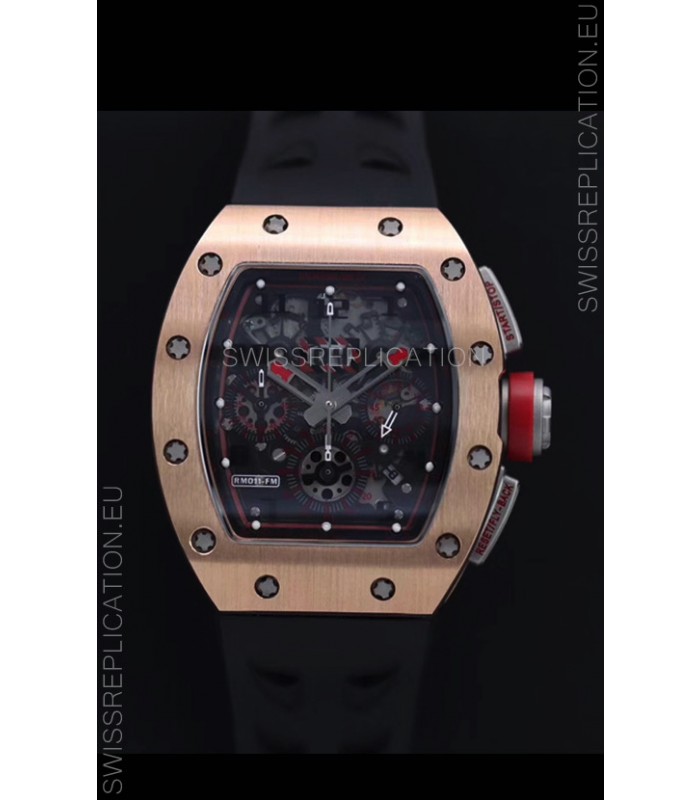 Richard Mille RM011-FM Felipe Massa Rose Gold Casing Swiss Replica Watch