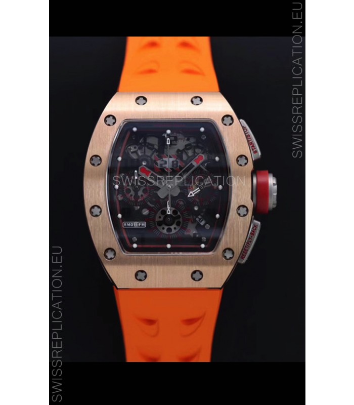 Richard Mille RM011-FM Felipe Massa Rose Gold Casing Swiss Replica Watch