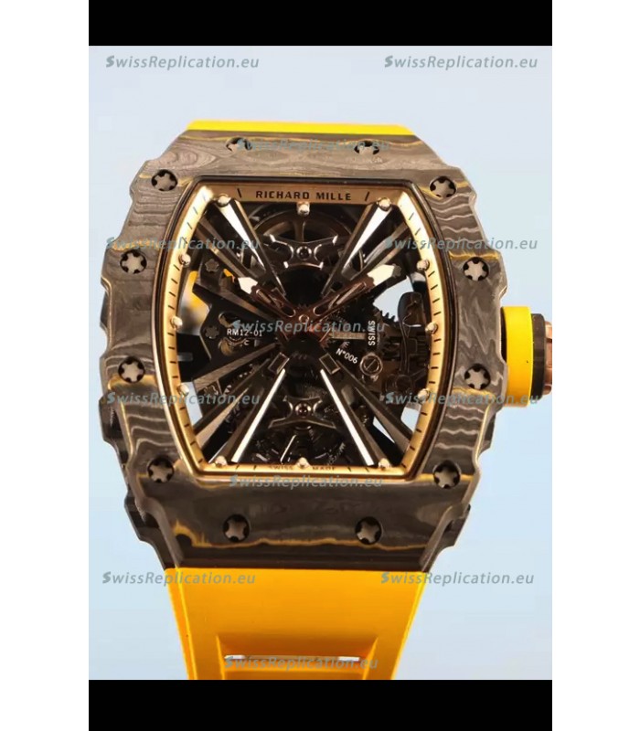 Richard Mille RM12-01 Carbon Fiber Case Genuine Tourbillon Movement 1:1 Mirror Replica Watch