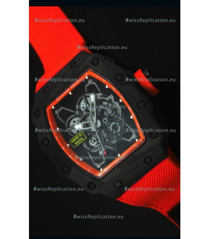 Richard Mille RM35-01 Rafael Nadal Edition Swiss Replica Watch Orange Nylon Strap