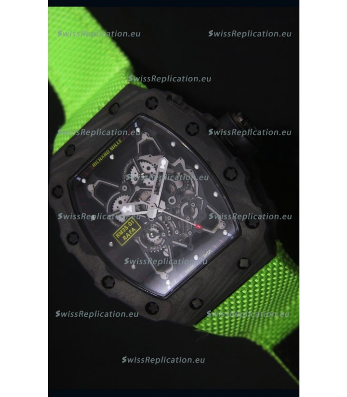 Richard Mille RM35-01 Rafael Nadal Edition Swiss Replica Watch Green Nylon Strap