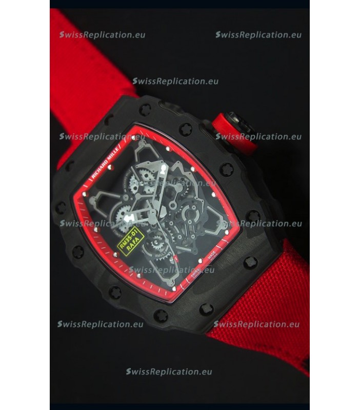 Richard Mille RM35-01 Rafael Nadal Edition Swiss Replica Watch Red Nylon Strap