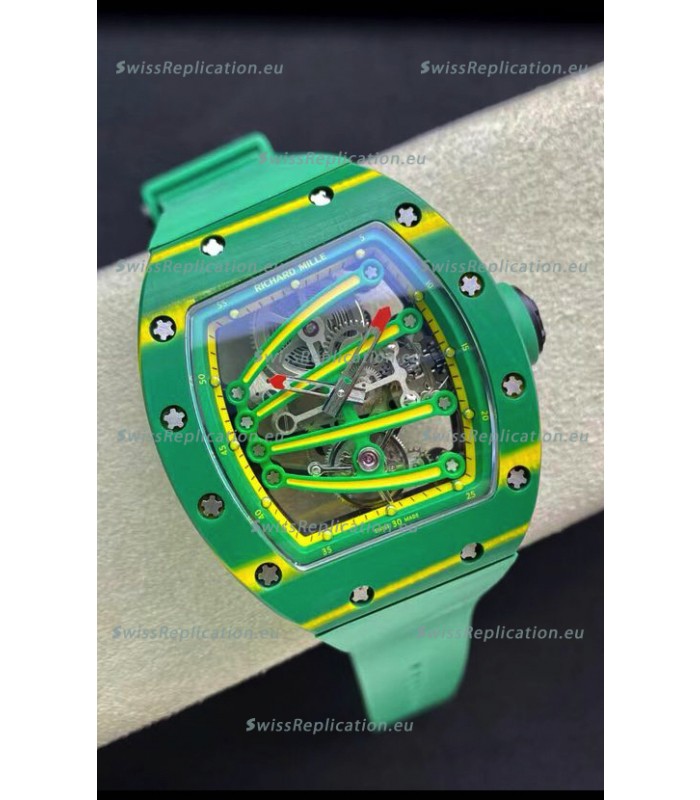 Richard Mille RM59-01 Genuine Tourbillon Movement in Green NTPT Carbon Casing