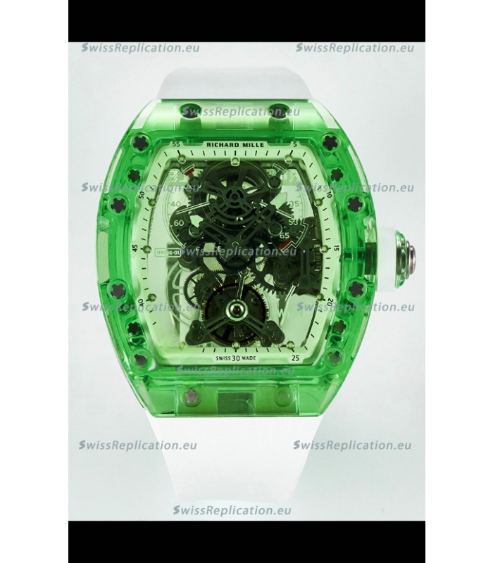 Richard Mille Super Clone 56-01 Transparent Sapphires Casing with Genuine Tourbillon Watch