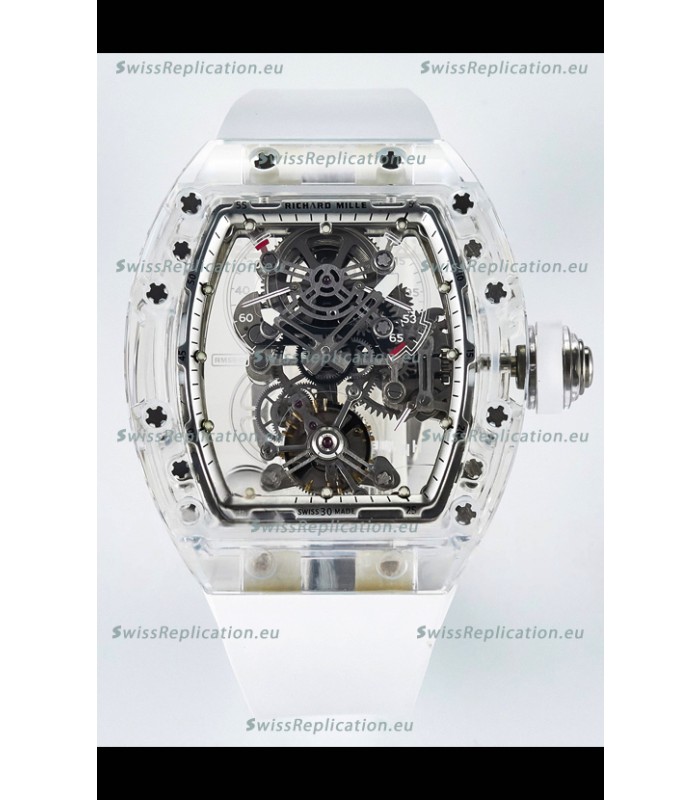 Richard Mille Super Clone 56-01 Transparent Sapphires Casing with Genuine Tourbillon Watch