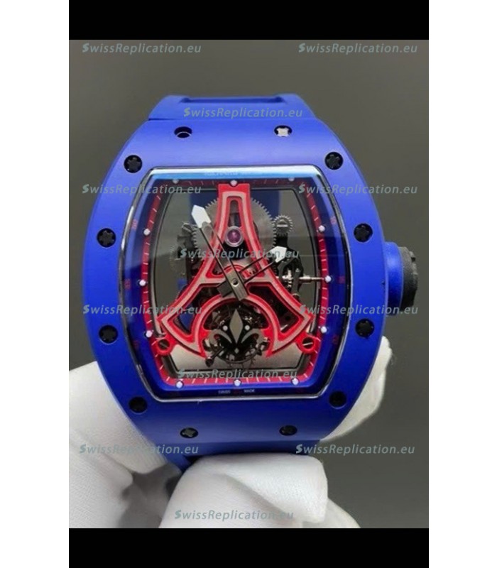 Richard Mille RM52-03 Paris Saint-Germain Tourbillon Blue Ceramic Swiss Replica Watch 