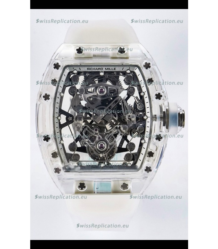 Richard Mille Super Clone 56-01 Transparent Sapphires Casing with Genuine Tourbillon Watch