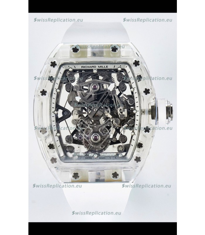 Richard Mille Super Clone 56-01 Transparent Sapphires Casing with Genuine Tourbillon Watch