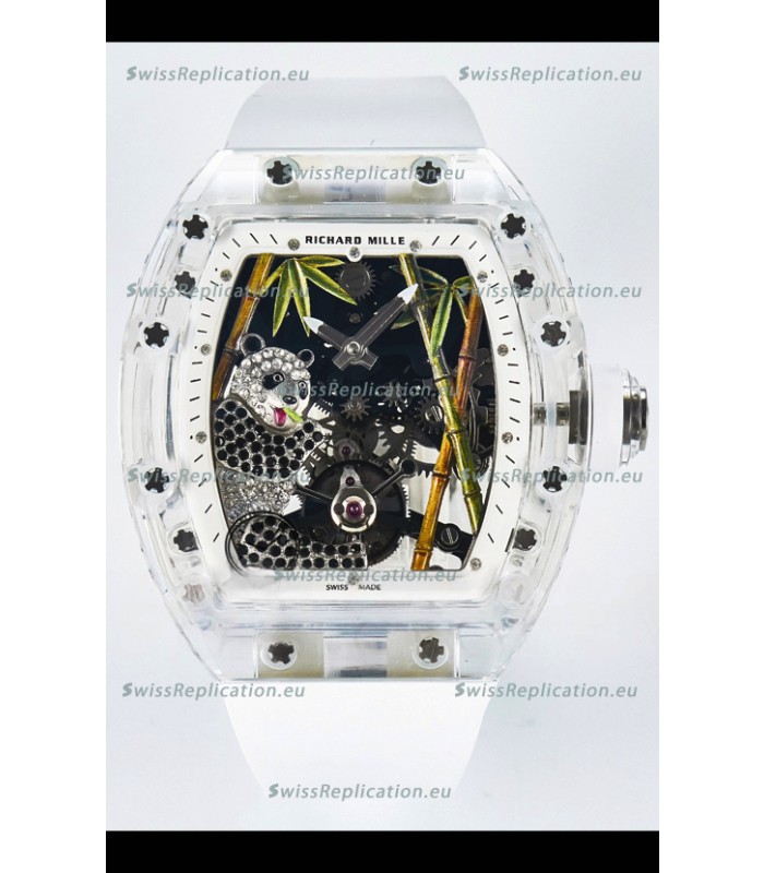 Richard Mille RM26-01 Tourbillon Panda Transparent Sapphires Casing Watch - Super Clone Replica