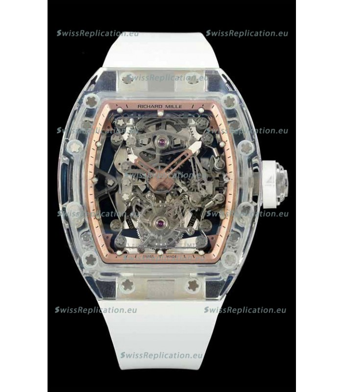 Richard Mille Super Clone 56-01 Transparent Sapphires Casing with Genuine Tourbillon Watch