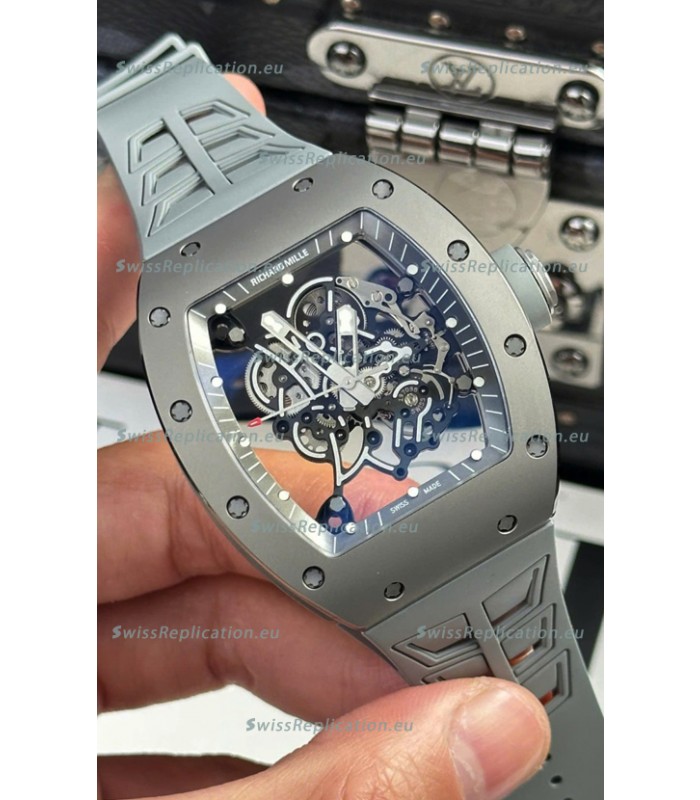 Richard Mille Super Clone RM055 Ceramic/Titanium Grey Casing with Genuine Tourbillon Watch 