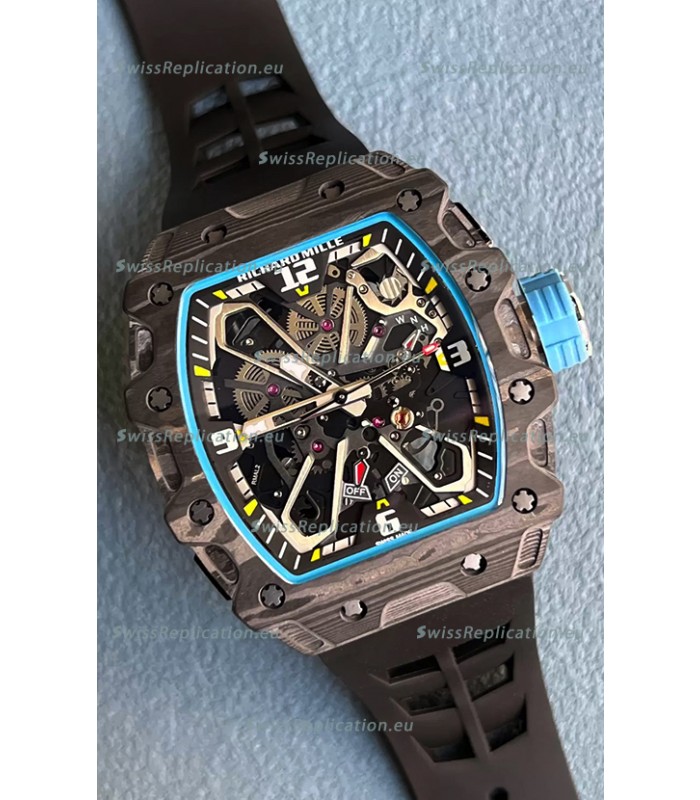Richard Mille RM35-03 Rafael Nadal Edition Black Carbon Fiber Casing 1:1 Mirror Replica Watch in Black Strap