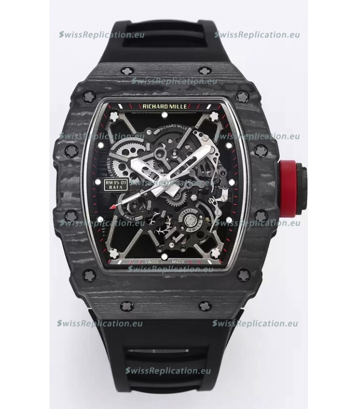 Richard Mille RM35-01 Rafael Nadal Carbon Fiber Casing with Genuine Tourbillon Super Clone Watch