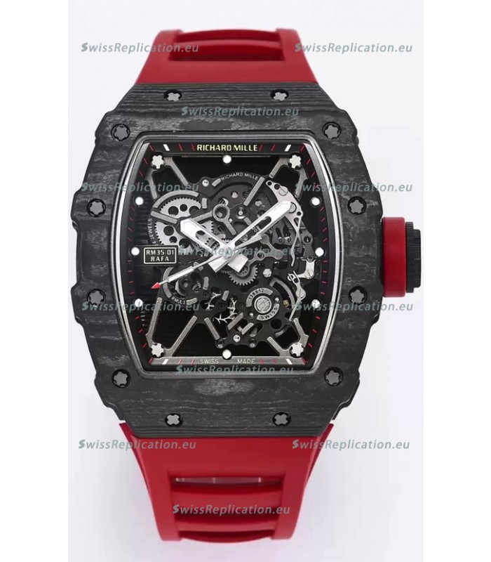 Richard Mille RM35-01 Rafael Nadal Carbon Fiber Casing with Genuine Tourbillon Super Clone Watch