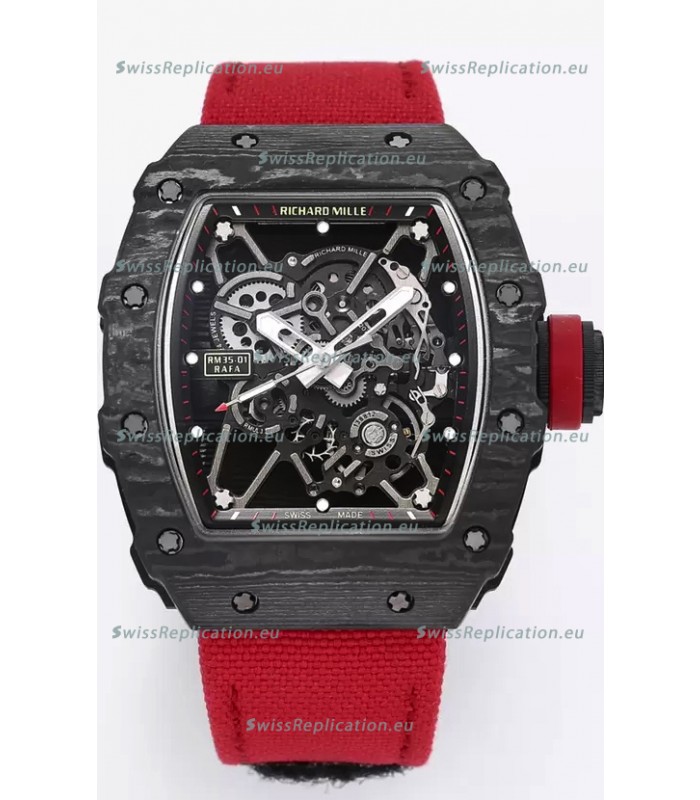 Richard Mille RM35-01 Rafael Nadal Carbon Fiber Casing with Genuine Tourbillon Super Clone Watch