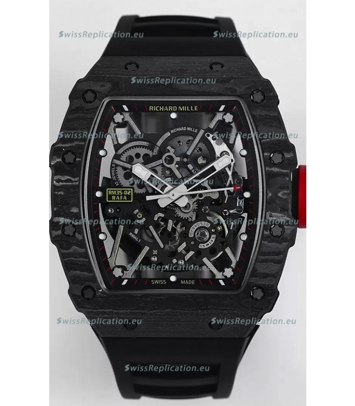 Richard Mille RM35-02 Rafael Nadal Carbon Fiber Casing with Genuine Tourbillon Super Clone Watch