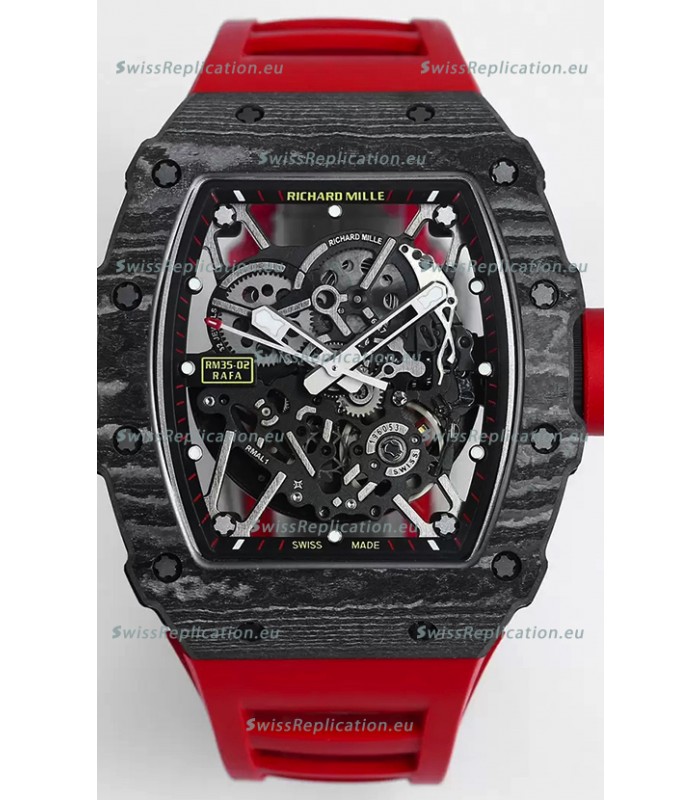 Richard Mille RM35-02 Rafael Nadal Carbon Fiber Casing with Genuine Tourbillon Super Clone Watch