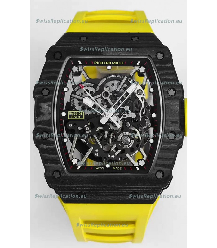 Richard Mille RM35-02 Rafael Nadal Carbon Fiber Casing with Genuine Tourbillon Super Clone Watch