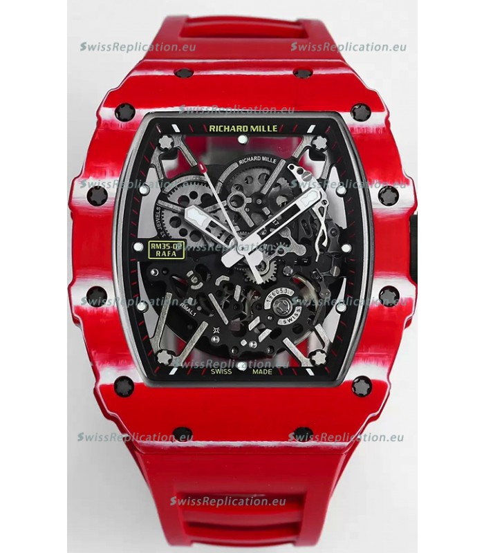 Richard Mille RM35-02 Rafael Nadal Carbon Fiber Casing with Genuine Tourbillon Super Clone Watch