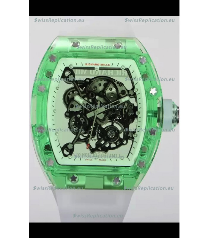 Richard Mille RM055 Transparent Sapphires Casing with Genuine Tourbillon Super Clone Watch